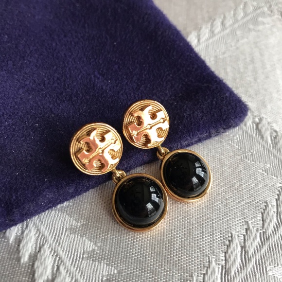 Tory Burch Jewelry - EUC TORY BURCH EARRINGS.  GOLD AND BLACK